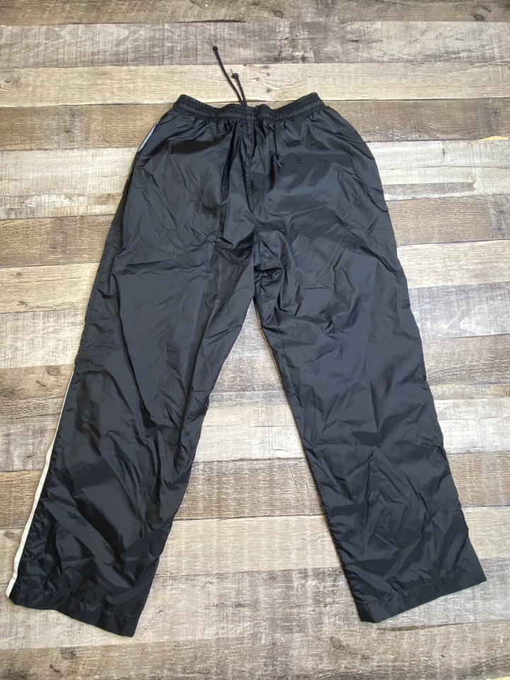 VTG Adidas Boys M Windbreaker Track Pants Striped Mesh Lined Swishy Nylon Soccer - Image 4 of 4