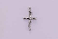 JNR Anhänger Sterlingsilber 32 mm geschnitzt Baum Ast Kreuz Versprechen 925