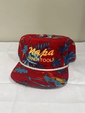 Vintage NAPA Tools Hawaiian Floral SnapBack Flat Bill Trucker Hat