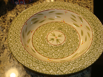 Temptations Temp-Tations Tara Old World Green QVC Quart Serving Bowl  New