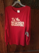 Medium -Women's Christmas Light Sweatshirt Cute Ugly Sweater Red Tis The Season