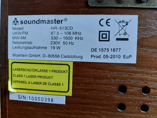 Soundmaster NR-513CD, Nostalgie Stereoanlage - Bild 8 von 8