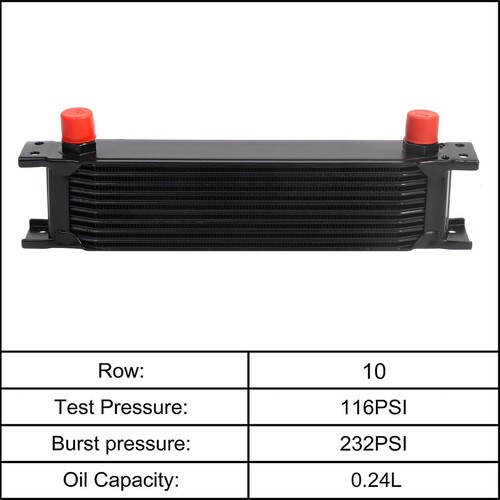 10 Rows Oil Cooler 10AN Stacked Plate Transmission Engine Cooler Universal Black - Bild 3 von 17