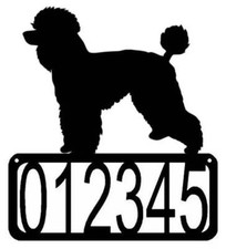 Poodle 2 natural cut Dog House Address Sign - Made in USA