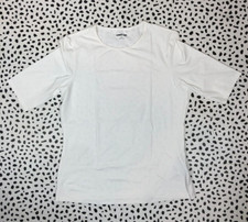 Lands End White Short Sleeve Cover Up SWIM TEE SMALL 518092