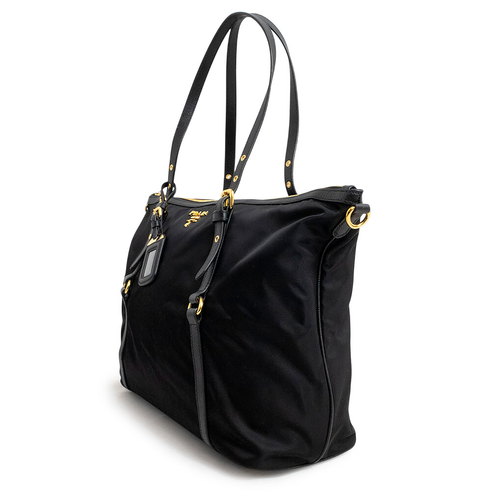 トートバッグ PRADA SHOPPING TOTE 1BG253 ZMY F0002 PRADA Nylon bag Tote TESSUTO × SAFFIANO, Nero (Black) 1BG253