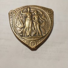 1904  Louisiana Purchase  triangular  bronze  medal 2.75" rare   high grade