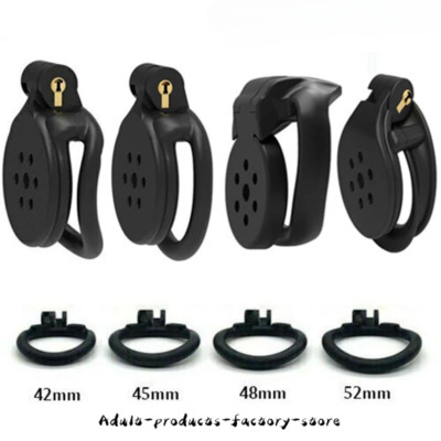 Male Chastity Device Super Small Flat Resin Mamba Chastity Cage Lock Belt Rings