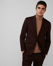 NEW EXPRESS 228 REDWOOD SLIM COTTON SATEEN SUIT JACKET SZ 40R