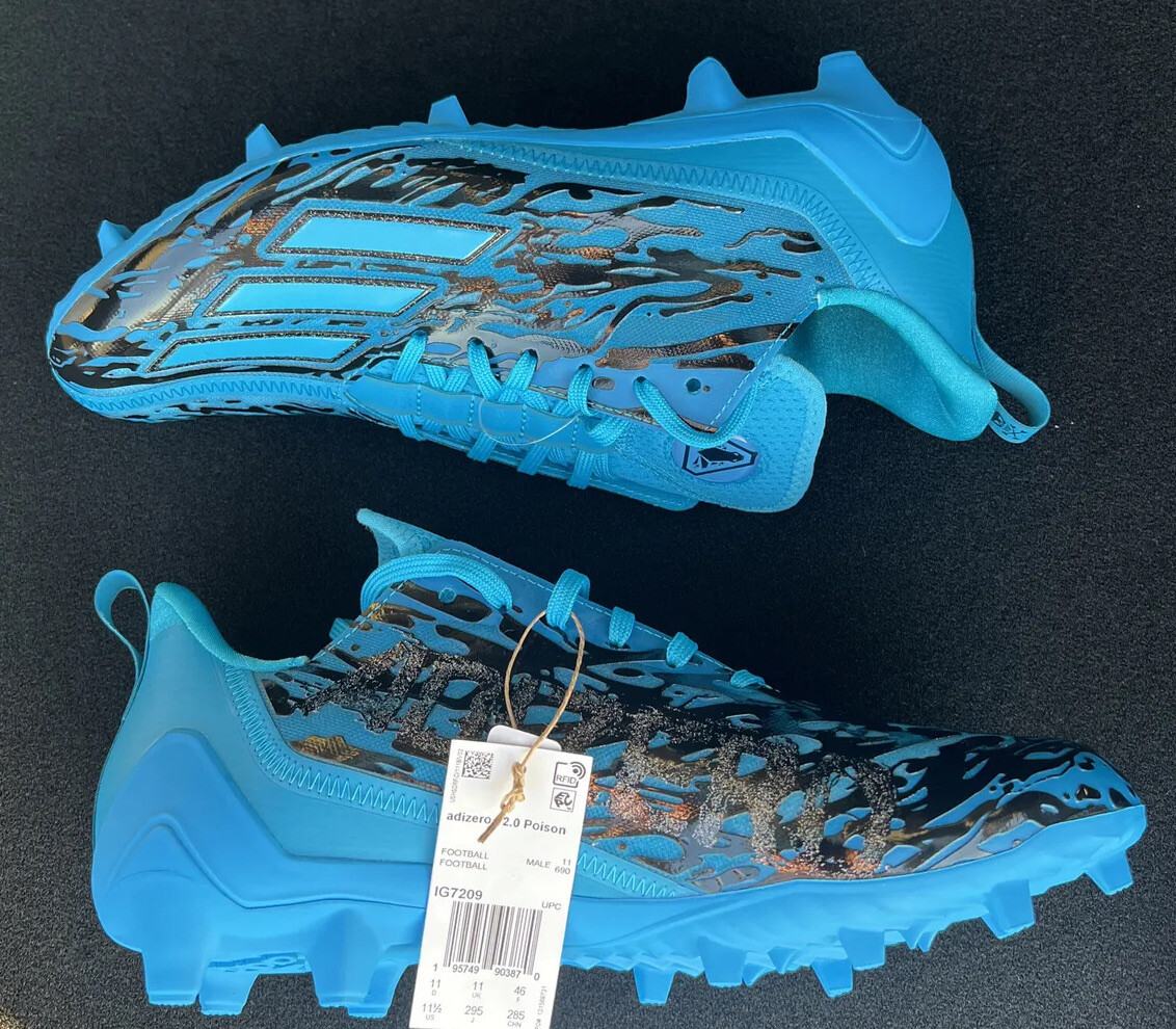 Adidas Adizero 12.0 Poison Football Cleats Panther Cyan Men  display picture 1