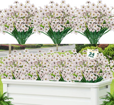 24 Pcs Artificial Flowers for Outdoor,Plastic Flowers Decoration, UV Resistant F