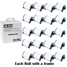20Rolls Continuous Shipping Labels Use with Brother DK-2243 4in x 100ft QL-1050