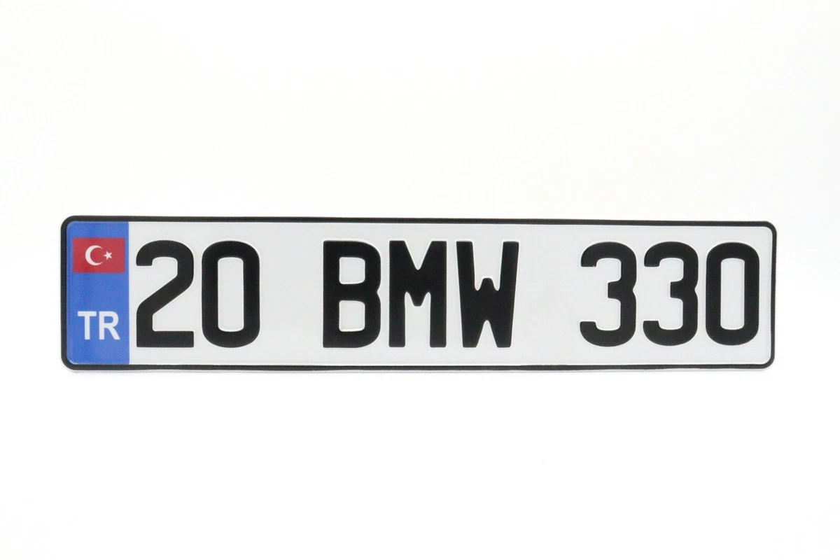 TR Republic of Turkey European License Plate Euro Number Plate Alu