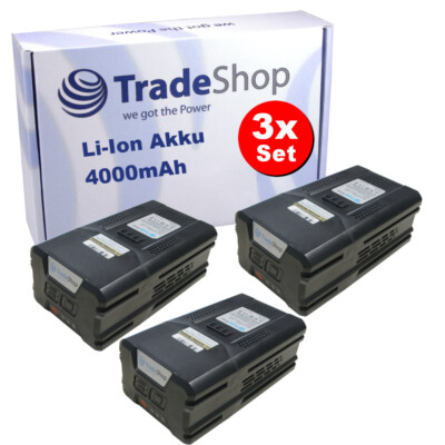 3x Akku 4000mAh kompatibel mit Greenworks Rasenmäher 46cm SP GD80LM46SP - G80B4