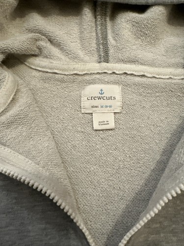 Crewcuts J. Crew Kids Jacket Medium 8 - 9 Gray Hooded Zip Up Cotton Hoodie - Picture 3 of 10