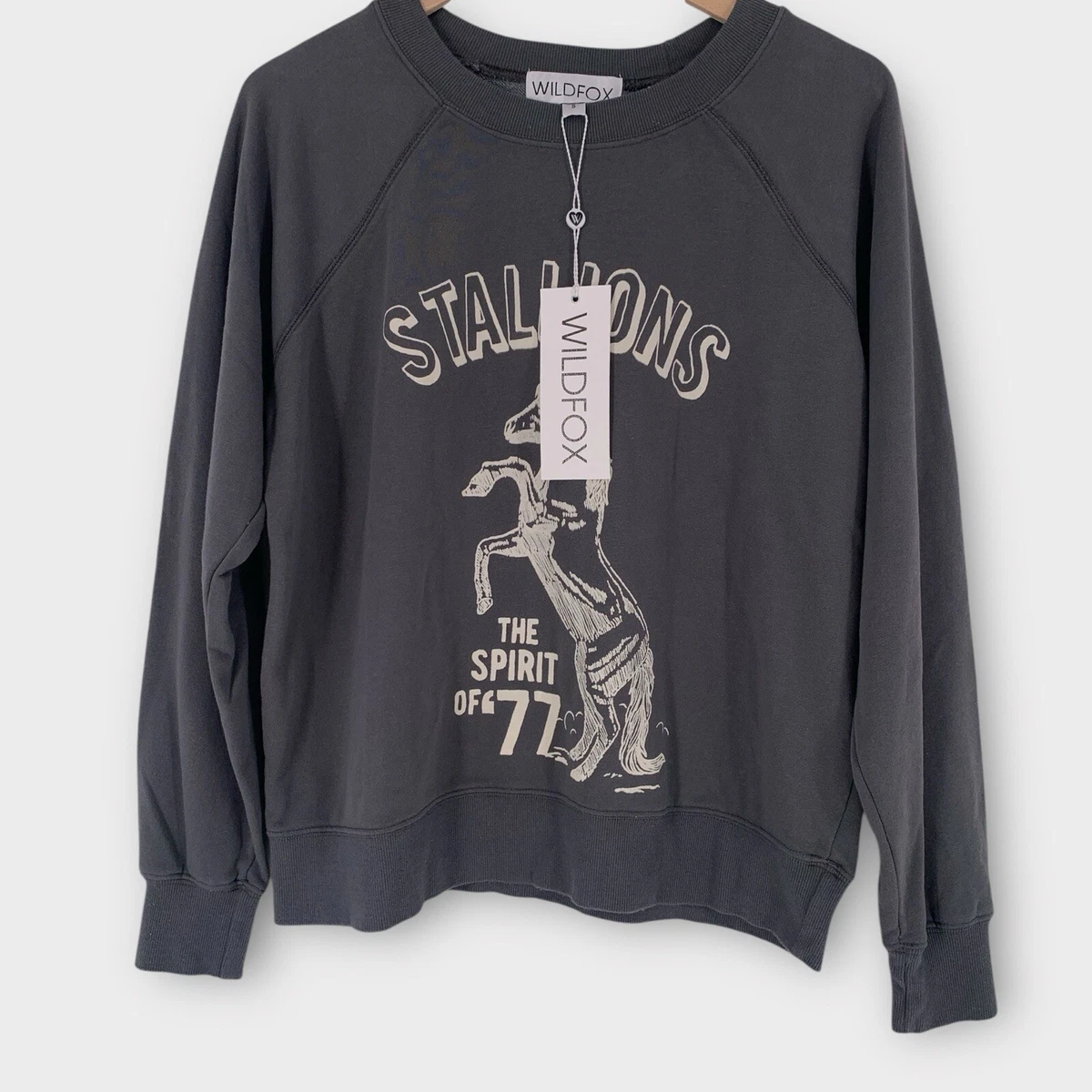 Sweat Graphique Wildfox Gris Pour Femme - Taille Large - Neuf Avec étiquettes