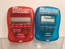 Radica Handheld Pocket Poker Draw Pocket Dueces / Blackjack 21 Electronic Works