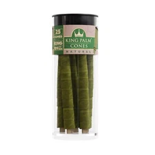 King Palm | King Size | Natural | Organic Pre-rolled Palm Cones | 25 Per Tube