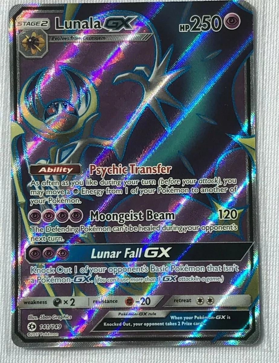 Lunala GX 141/149 Sun & Moon - NM Ultra Rare Full Art Pokemon Card