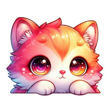 Wall decal sticker cute cat wall sticker 18 x 18 cm large
