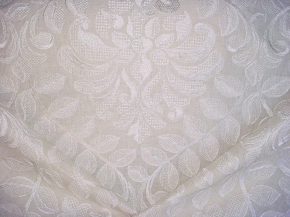 4-1/2Y Brunschwig & Fils BF10403 Wilton Embroidered Linen Upholstery Fabric - Image 2 of 4