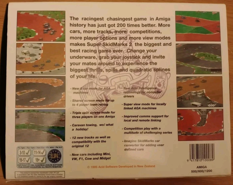 Super Skidmarks 2 - Acid Software Game for the Amiga 500/600/1200 Computer 1995 - Image 2 of 4
