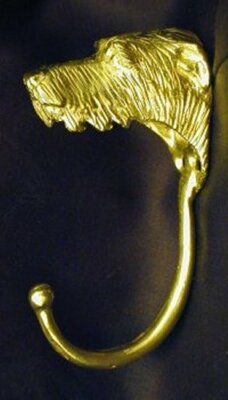 IRISH WOLFHOUND J Hook, Robe Hook, Coat Hook, Leash Hook Bronze