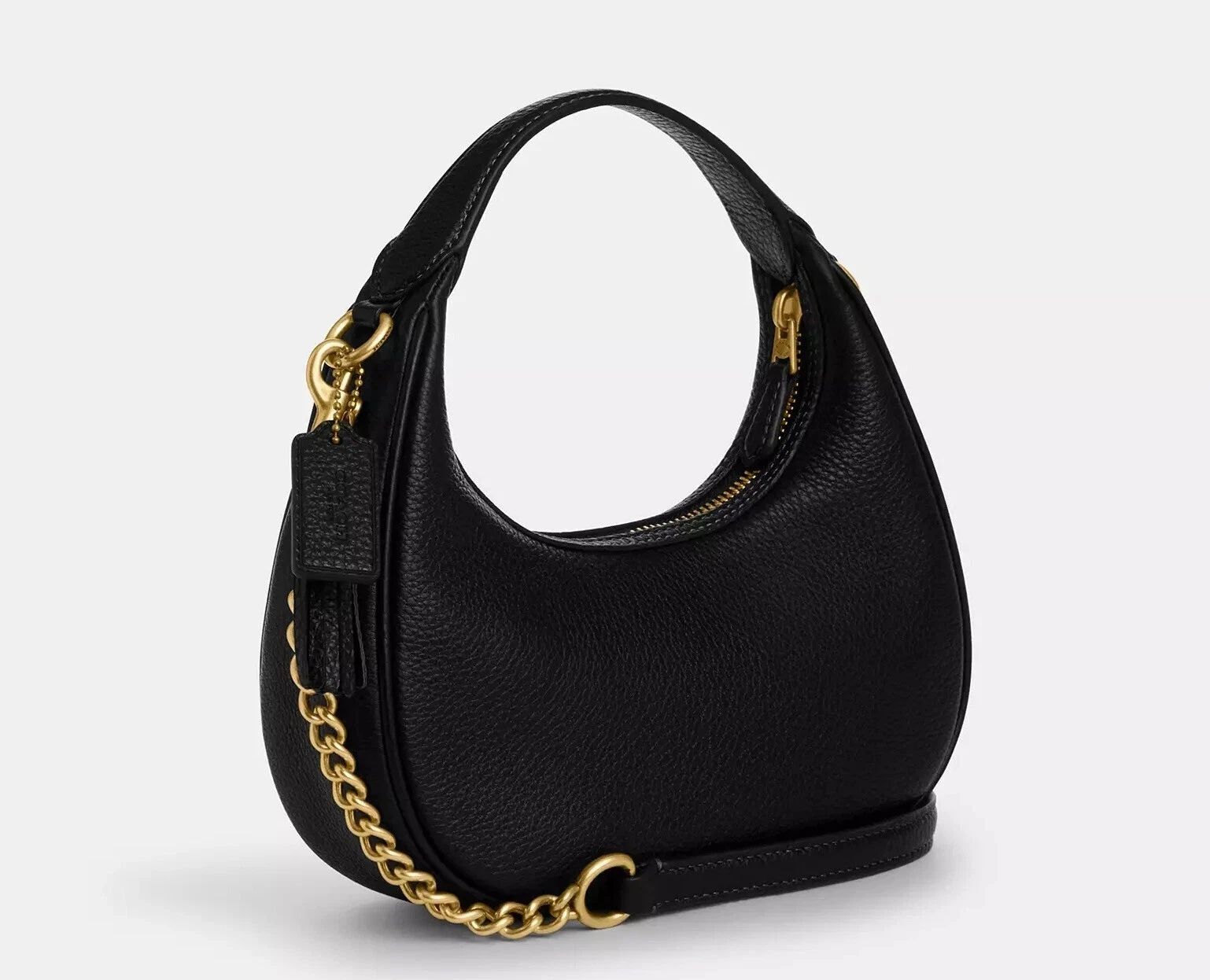 NUOVO! + ETICHETTE! BORSA COACH DONNA PELLE CRISTALLI BORCHIATA TRACOLLA NERA CAK87