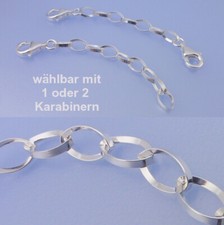 Echt 925 Silber mit 1 oder 2 Karabiner 3 4 5 ...