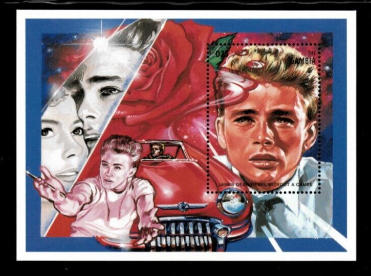 VINTAGE CLASSICS  Gambia 1995- James Dean- Souvenir Stamp sheet- Scott 1672- MNH