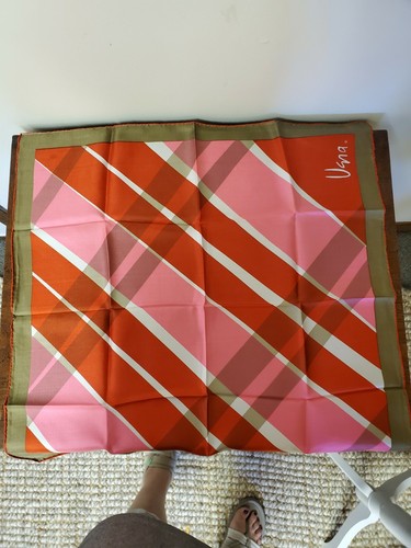 Vintage Signed UNA Ladies Silk Scarf