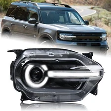 Right Side Headlight w/LED Signature Projector Fits 2021-2024 Ford Bronco Sport