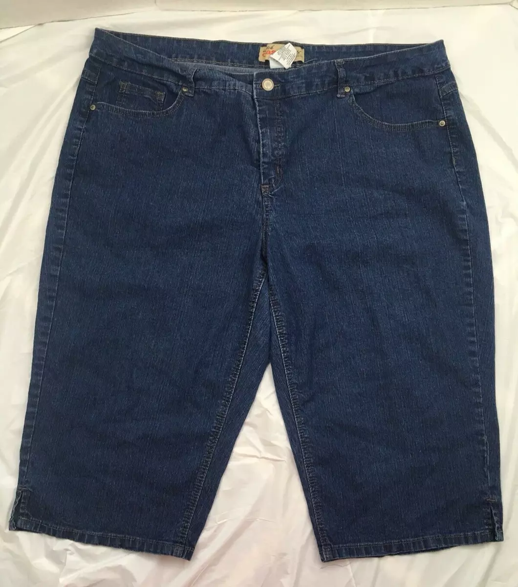 Just My Size Classic Fit Denim Capri Pants 26W Women's Stretch