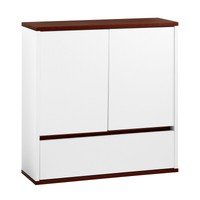 Chelsea Double Door/1 Drawer Wall Cabinet - White/walnut Veneer Chelsea Double Door/1 Drawer Wall Cabinet - White/walnut Veneer