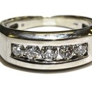 14k white gold .91ct SI3 H diamond mens wedding band ring 5.7g gents 11.5 — photo 2