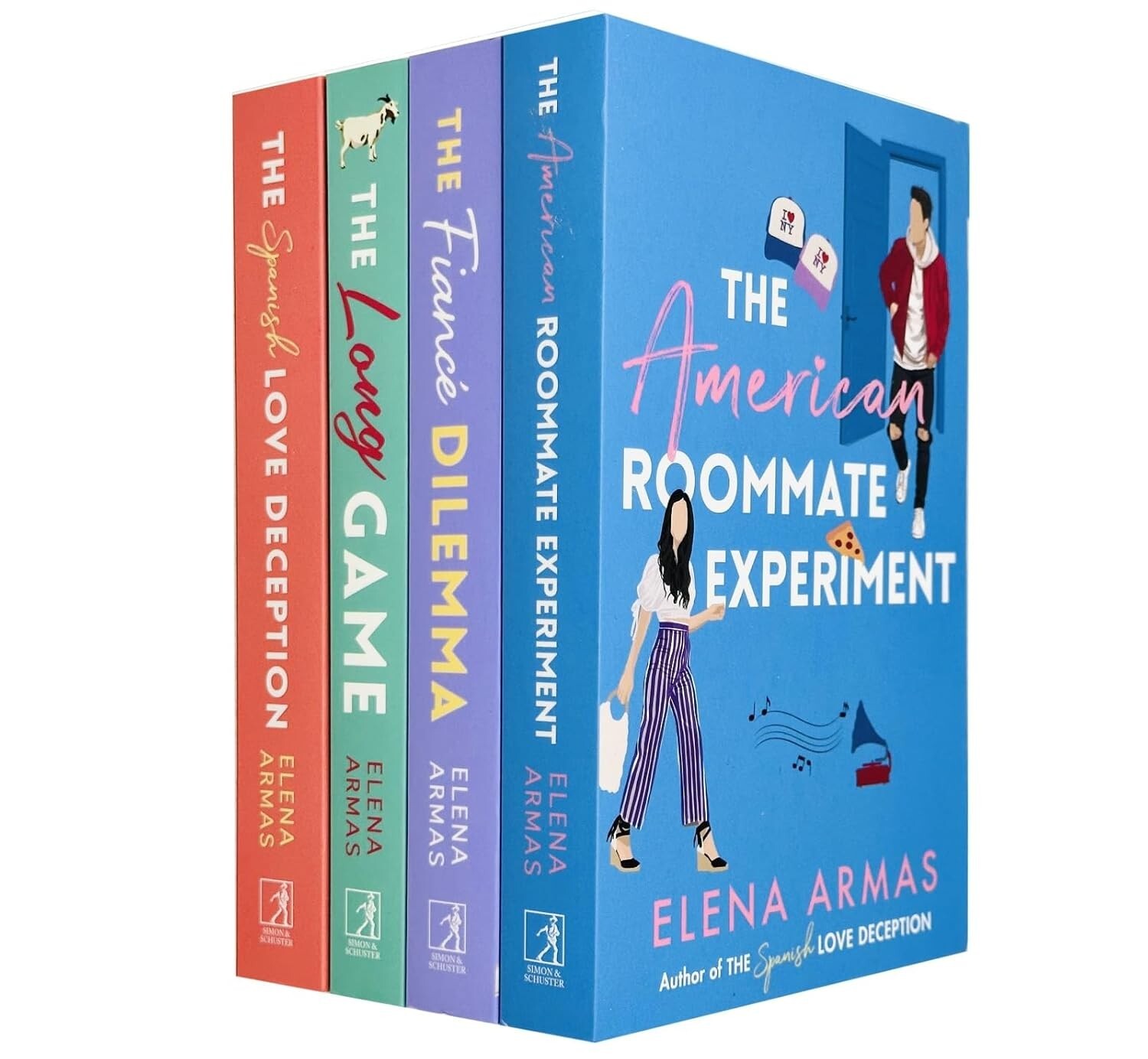 Elena Armas Collection 4 Books Set American Roommate Experiment, Fiance Dilemma