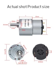 JGB37-520 DC 6V 12V 24V Reduction Gear Motor 7RPM-960RPM Large Torque GearBox