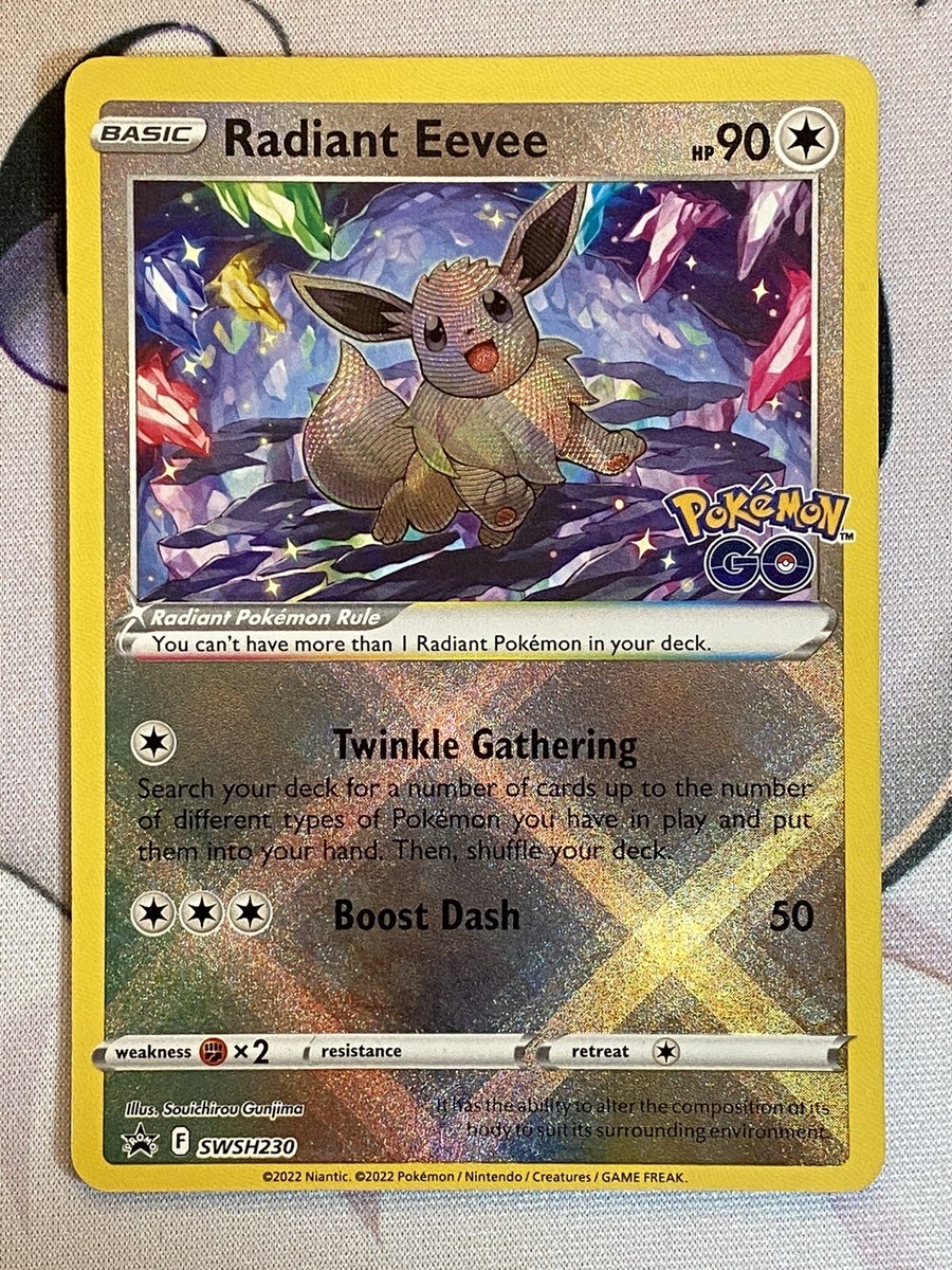 Pokemon Card TCG - Radiant Eevee SWSH230 Pokemon GO Promo - Near