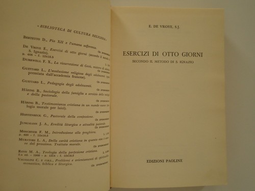Esercizi Di Otto Giorni Secondo Il Metodo Di S Ognazio DeVroye 1960 St. Ignatius - Picture 4 of 10