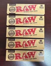 RAW Classic KING SIZE WIDE Rolling Papers -5 PACKS