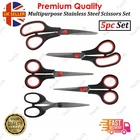 5Pc Stainless Steel Scissor Set Multi Purpose Household/Office/General Scissors