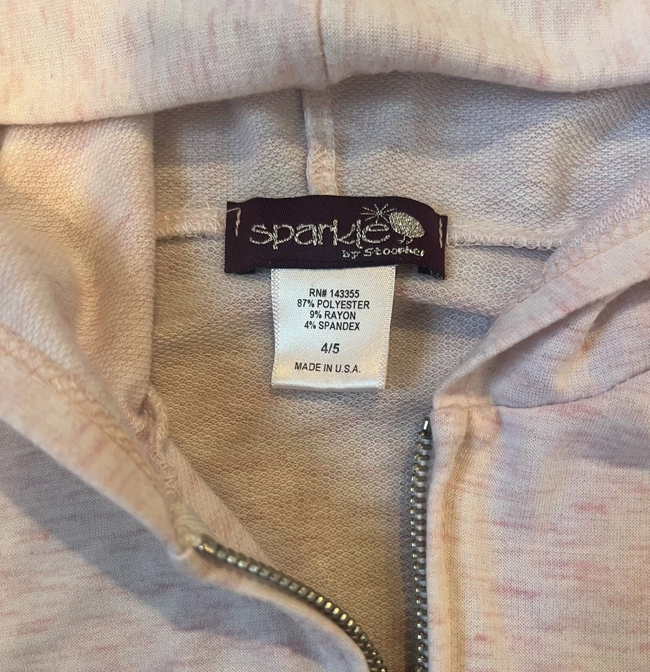 Sudadera con Capucha Sparkle By Stoopher Niñas Rosa Cremallera con Estrás Embellecida Zapatilla 4-5 Foto 2 de 4