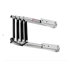 Boat Telescoping 4 Step Ladder Stainless Steel Upper Platform Deck Swim Boarding