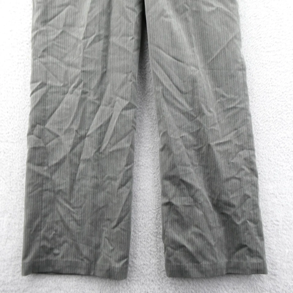 Pantalones de vestir Larry Levine talla 6 para mujer 30x30 gris a rayas pierna recta pantalones Foto 2 de 4