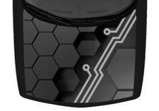 Grayscale Circuit Hexagon Truck Vinyl Car Decal Graphic Hood Wrap 58