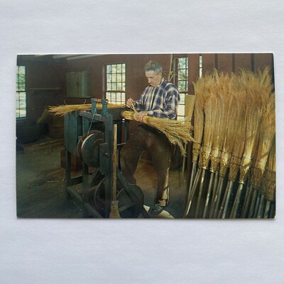 Broommaker Old Sturbridge Village Sturbridge Mass Postcard Chrome VTG ...