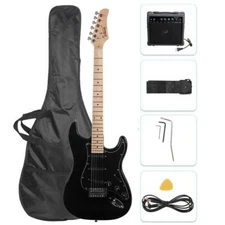 Glarry 39" Electric Guitar for Music Lover Beginner with 20W Amp Black