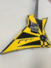 Chitarra elettrica personalizzata Jackson Kelly Hazard giallo/nero grafica spedizione veloce
