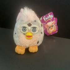 NWT 99' Vintage Furby Buddies Plush "No Worry" Gray Pink Stuffed Animal Toys