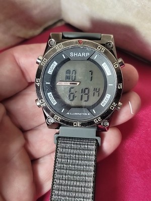 Vintage Sharp Digital Men's Watch SHPW19 Works New Battery | eBay